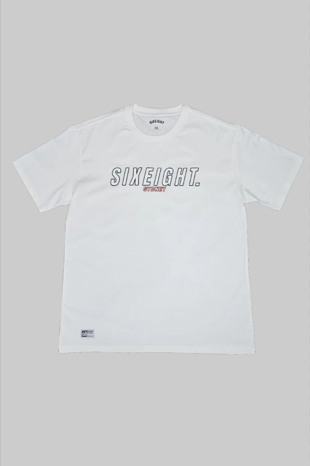68 Embroidered White Tee V2
