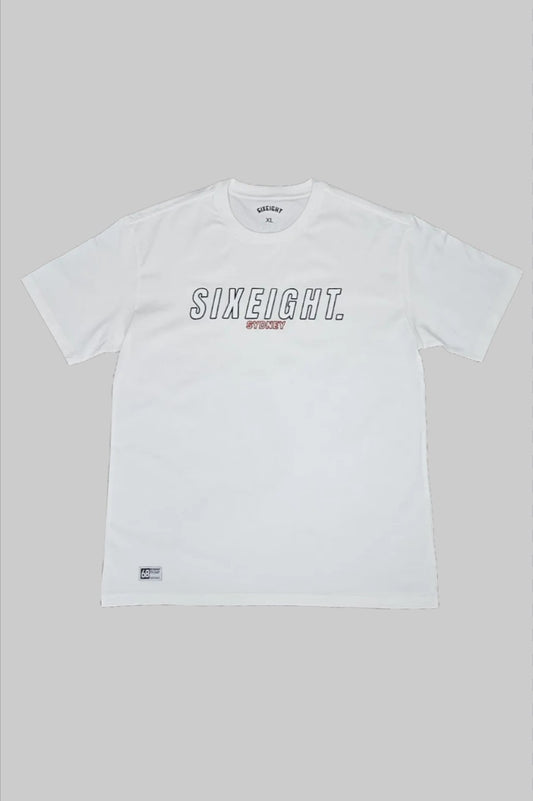 68 Embroidered White Tee V2